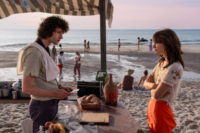 Dominic Sessa and Emilia Jones in a scene from Tony.