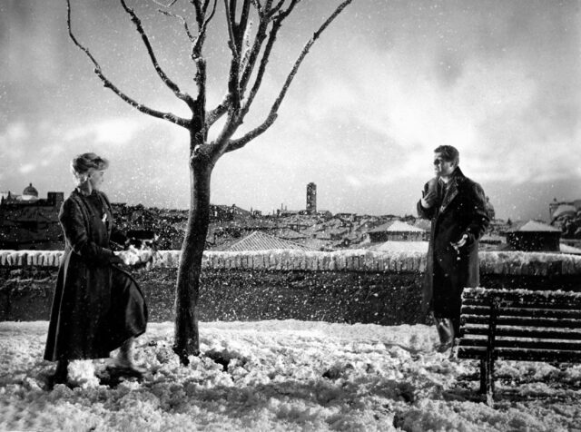 Maria Schell and Marcello Mastroianni in a scene from White Nights.
