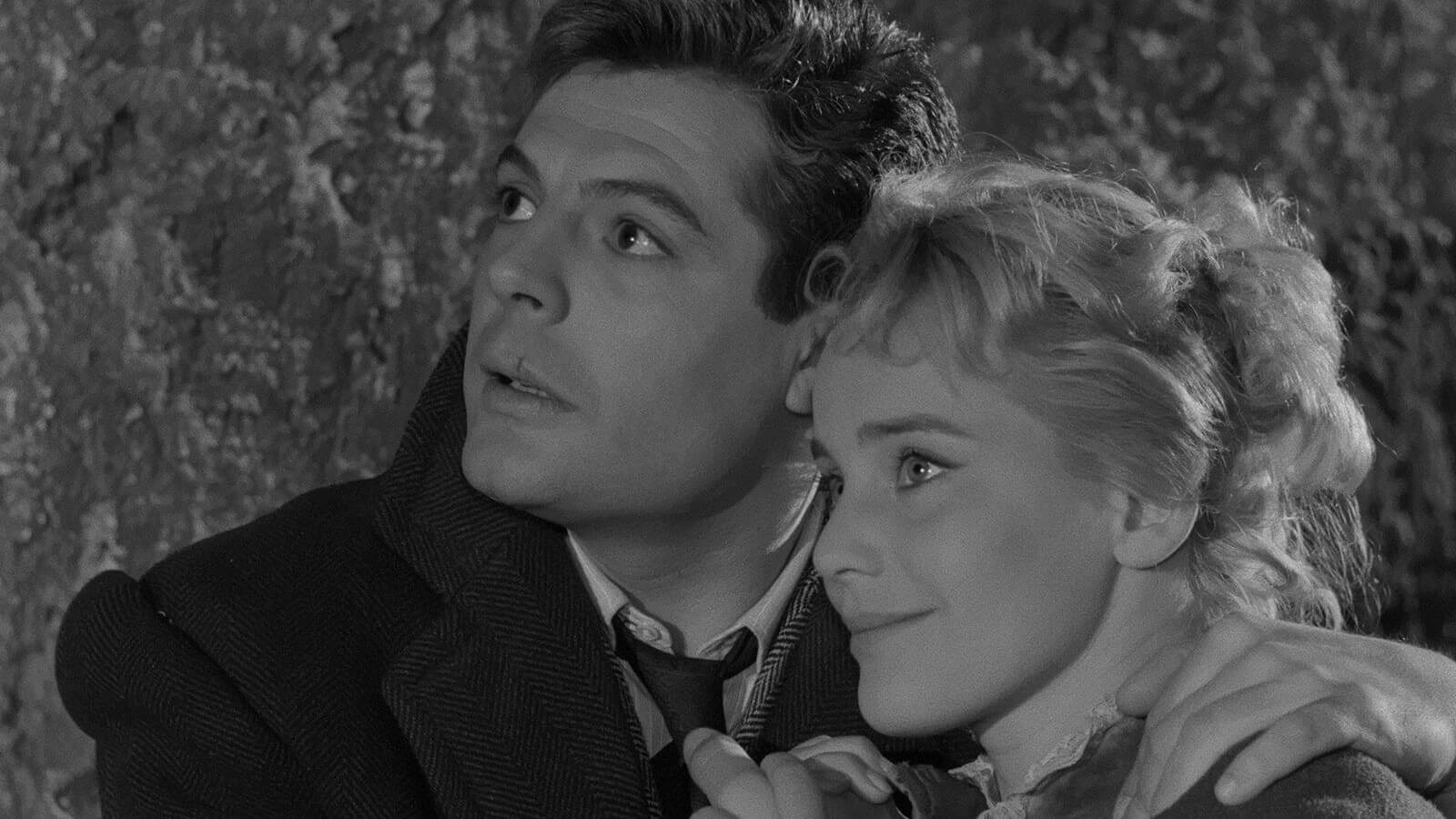 Maria Schell and Marcello Mastroianni in a scene from White Nights.