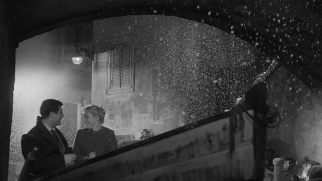 Maria Schell and Marcello Mastroianni in a scene from White Nights.